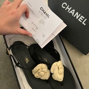 Authentic Chanel leather sandals